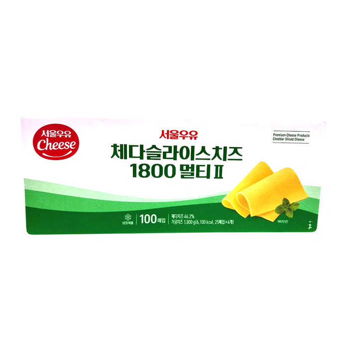 서울우유 체다 슬라이스 치즈 1800 멀티2 100매 1.8kg 냉장 멀티투